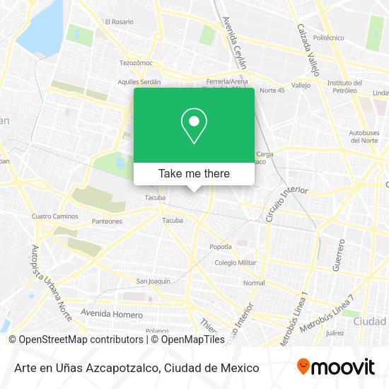 Arte en Uñas Azcapotzalco map