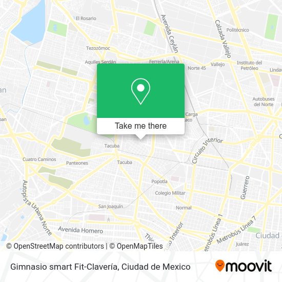 Mapa de Gimnasio smart Fit-Clavería