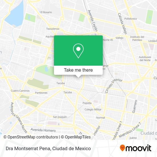 Dra Montserrat Pena map