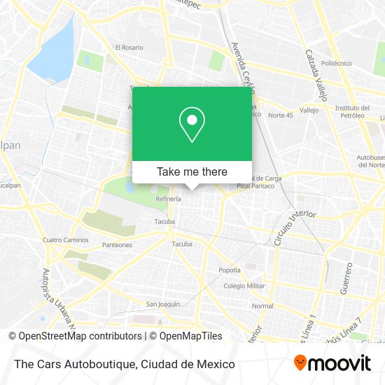 The Cars Autoboutique map