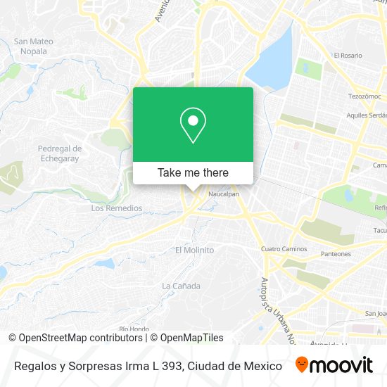 Regalos y Sorpresas Irma L 393 map