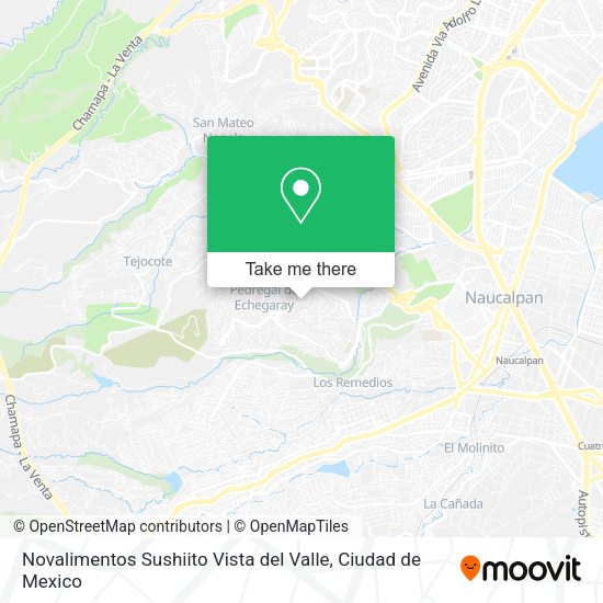 Novalimentos Sushiito Vista del Valle map