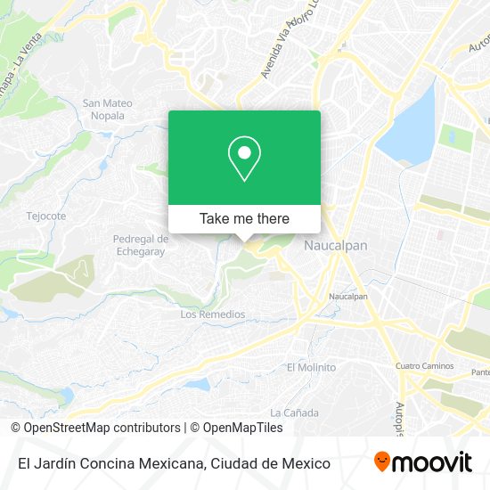 Mapa de El Jardín Concina Mexicana