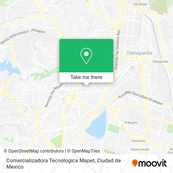 Mapa de Comercializadora Tecnologica Mapet