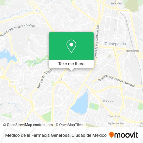 Mapa de Médico de la Farmacia Generosa