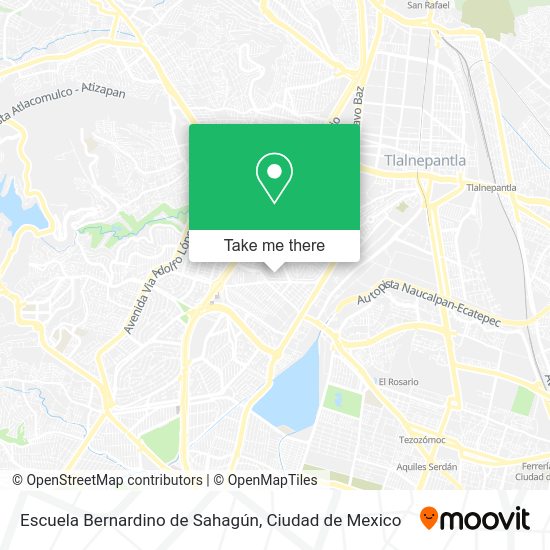 Mapa de Escuela Bernardino de Sahagún