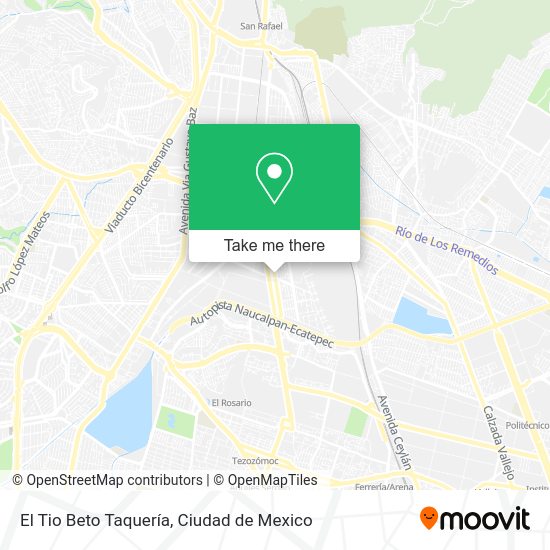 Mapa de El Tio Beto Taquería