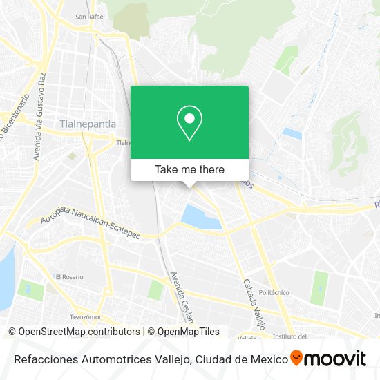 Mapa de Refacciones Automotrices Vallejo