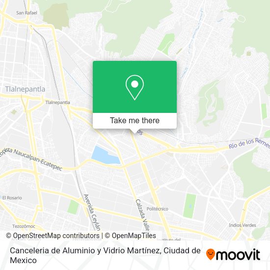 Mapa de Canceleria de Aluminio y Vidrio Martínez