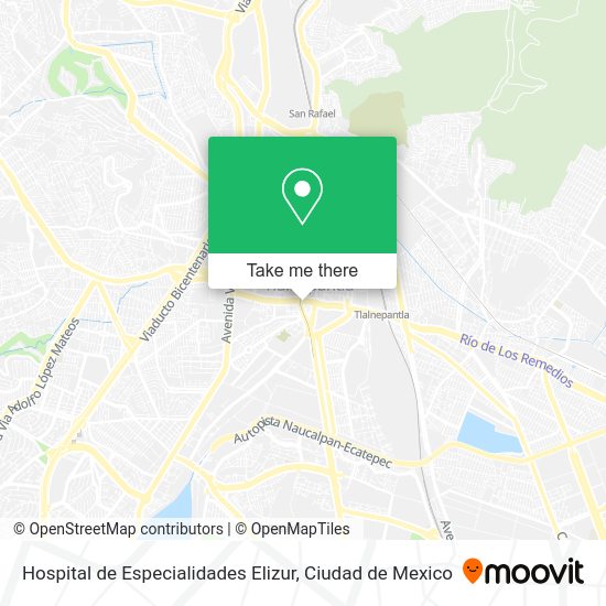 Hospital de Especialidades Elizur map