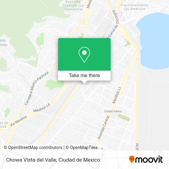 Chowa Vista del Valle map