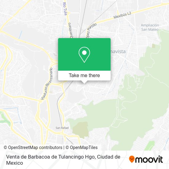 Mapa de Venta de Barbacoa de Tulancingo Hgo
