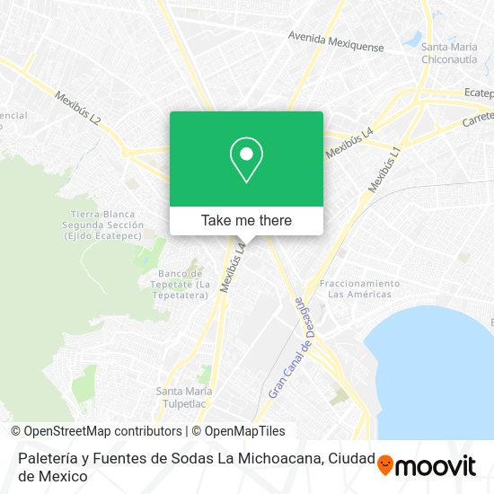 Paletería y Fuentes de Sodas La Michoacana map