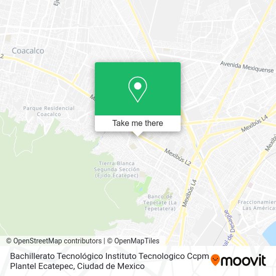 Mapa de Bachillerato Tecnológico Instituto Tecnologico Ccpm Plantel Ecatepec
