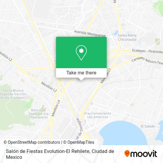 Mapa de Salón de Fiestas Evolution-El Rehilete