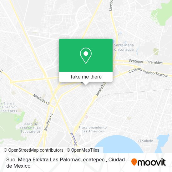 Suc. Mega Elektra Las Palomas, ecatepec. map