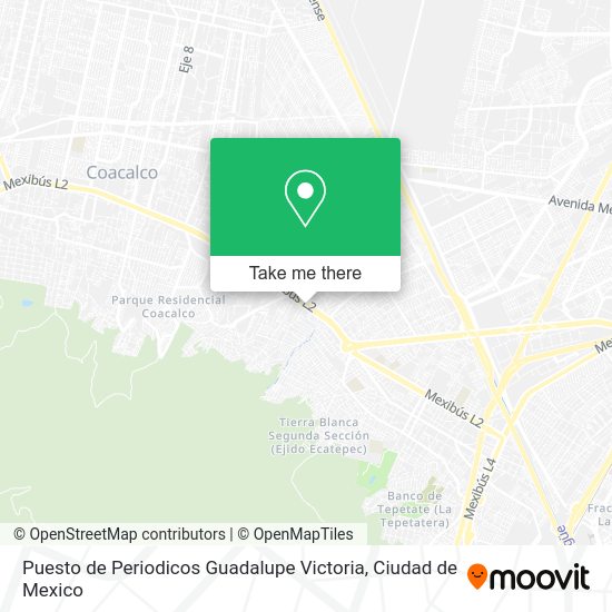 Mapa de Puesto de Periodicos Guadalupe Victoria