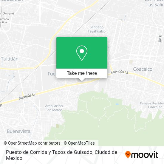 Mapa de Puesto de Comida y Tacos de Guisado