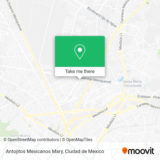 Antojitos Mexicanos Mary map