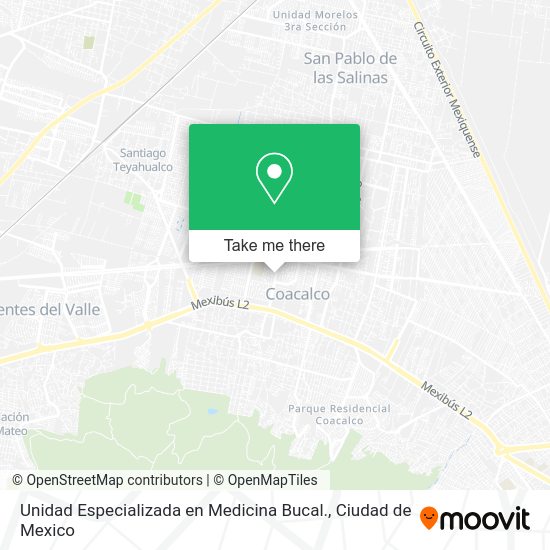 Mapa de Unidad Especializada en Medicina Bucal.