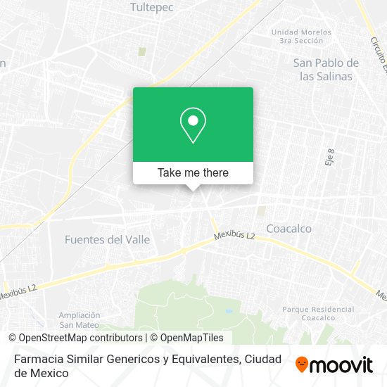 Mapa de Farmacia Similar Genericos y Equivalentes