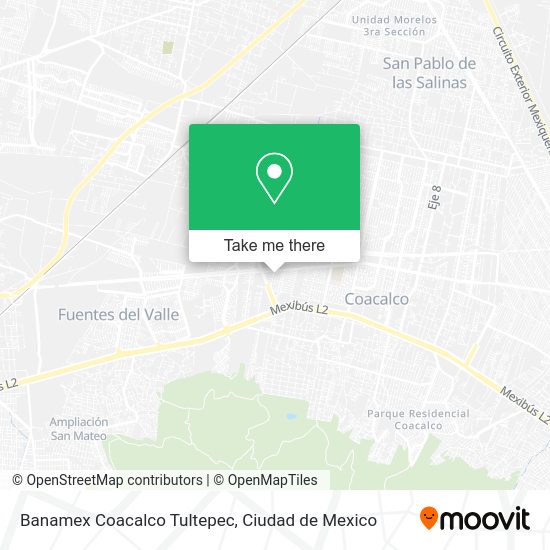 Mapa de Banamex Coacalco Tultepec