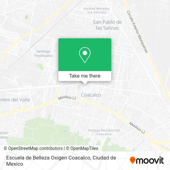 Mapa de Escuela de Belleza Oxigen Coacalco