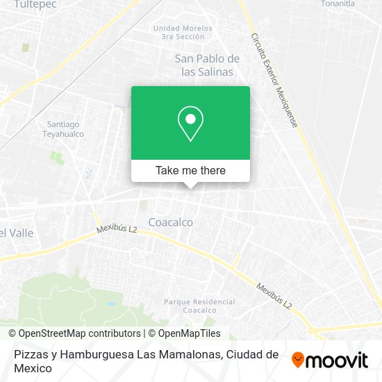 Mapa de Pizzas y Hamburguesa Las Mamalonas