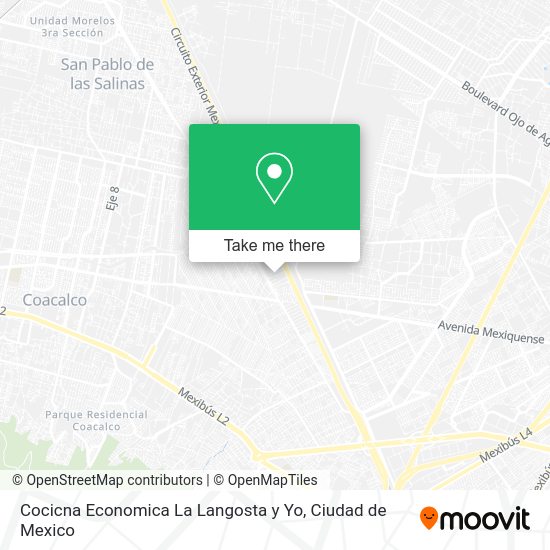 Mapa de Cocicna Economica La Langosta y Yo