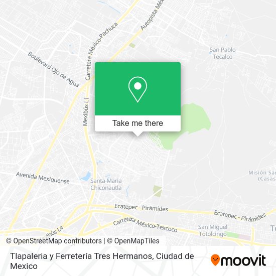 Mapa de Tlapaleria y Ferretería Tres Hermanos