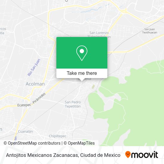 Mapa de Antojitos Mexicanos Zacanacas