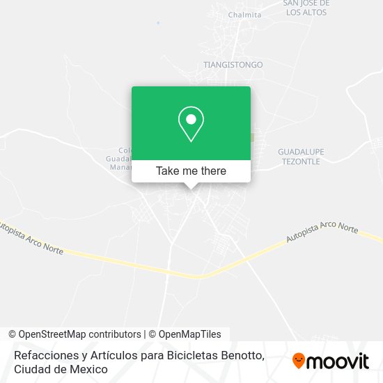 Refacciones y Artículos para Bicicletas Benotto map