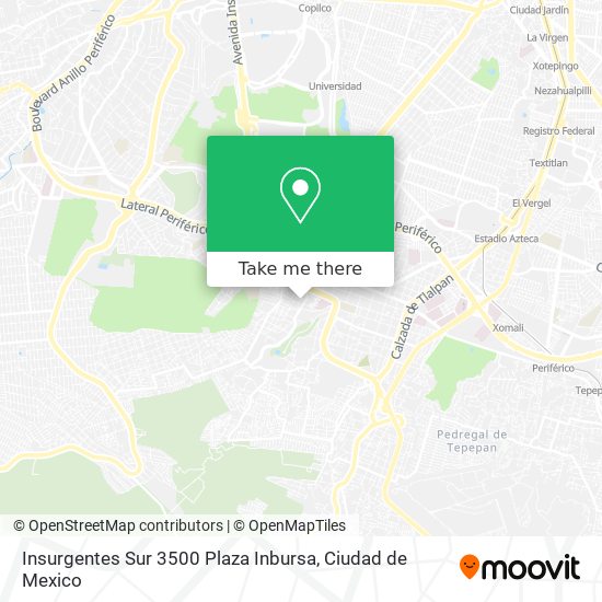 Insurgentes Sur 3500 Plaza Inbursa map