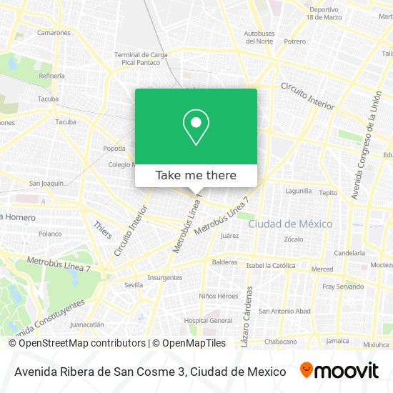 Mapa de Avenida Ribera de San Cosme 3