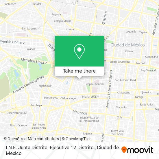 I.N.E. Junta Distrital Ejecutiva 12 Distrito. map