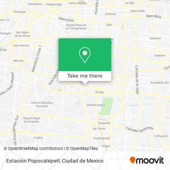 Estación Popocatépetl map