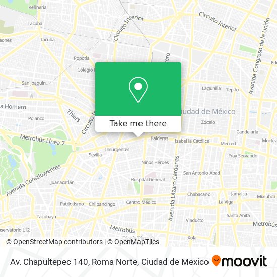 Av. Chapultepec 140, Roma Norte map