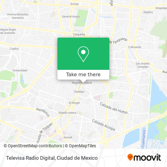 Televisa Radio Digital map