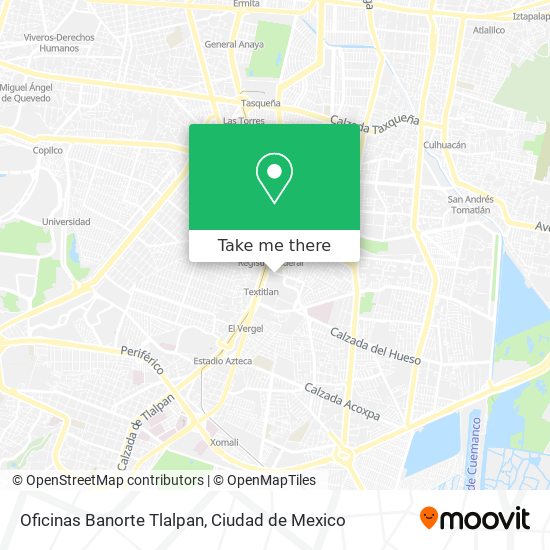 Mapa de Oficinas Banorte Tlalpan