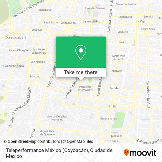 Mapa de Teleperformance México (Coyoacán)