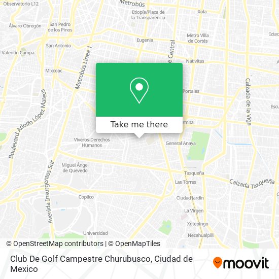 Club De Golf Campestre Churubusco map