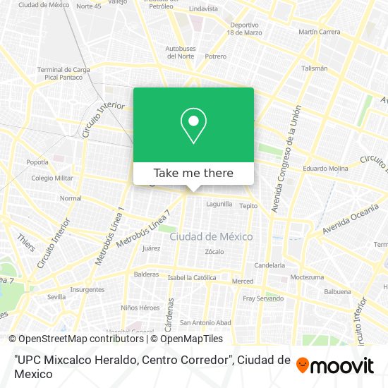 "UPC Mixcalco Heraldo, Centro Corredor" map