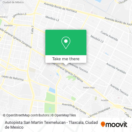 Autopista San Martin Texmelucan - Tlaxcala map