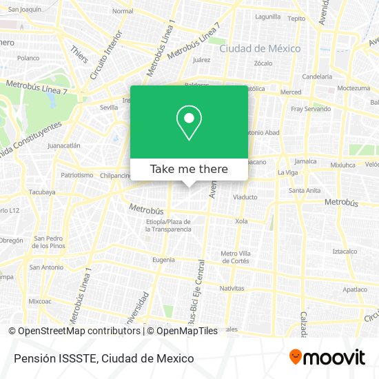 Pensión ISSSTE map