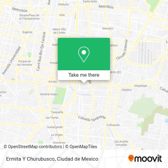 Ermita Y Churubusco map