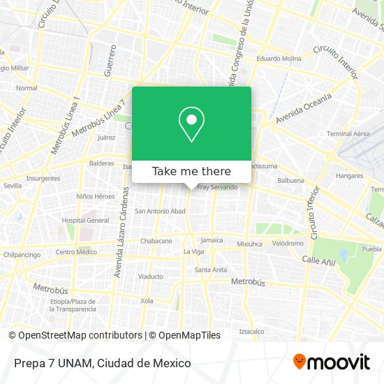 Prepa 7 UNAM map