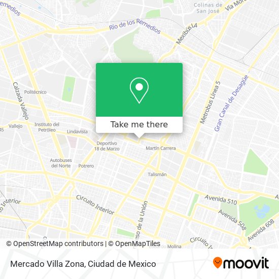 Mercado Villa Zona map