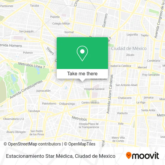 Estacionamiento Star Médica map