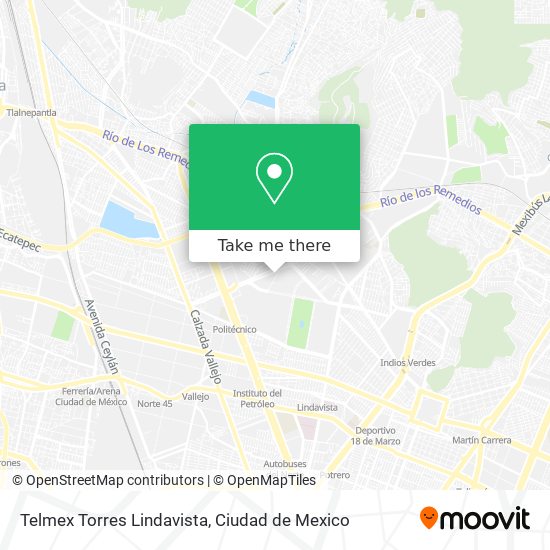 Mapa de Telmex Torres Lindavista