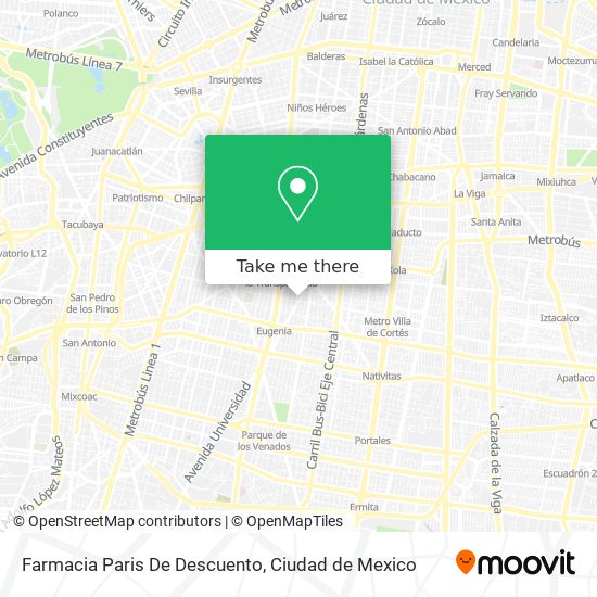 Farmacia Paris De Descuento map